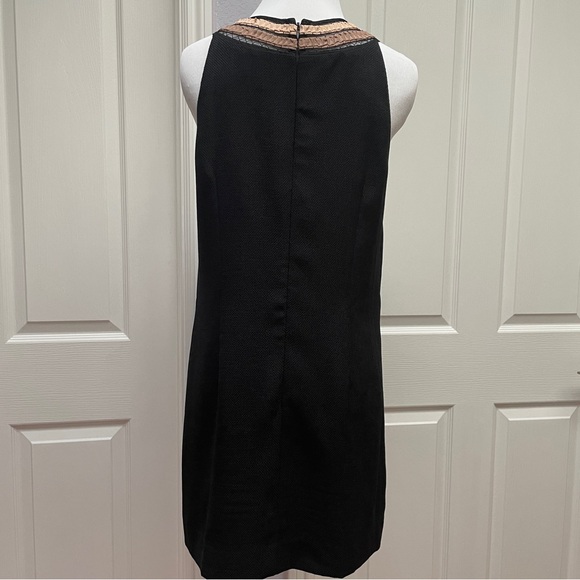 Ann Taylor sheath black dress size 4 with neckline detailing - Picture 3 of 9